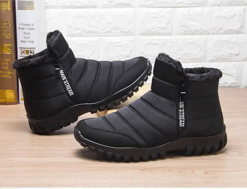 Winter shoes Men's sneakers Warm Cotton Zipper Snow Ankle Boots, Autumncasual shoes  Waterproof Snow Boots free shiping shoe