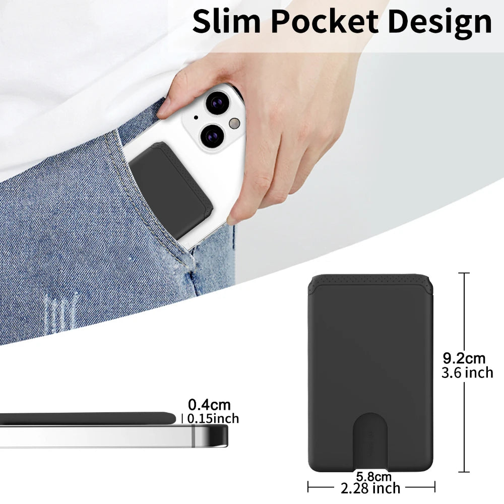 Mobile Phone Card Holder Stick on Anti Falling Credit Cardholder Easy Push 3M Adhesive Soft Silicone Phone Wallet Compatible