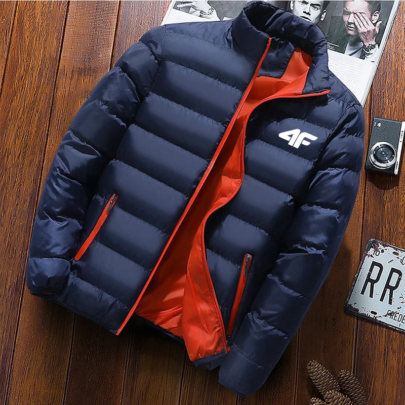 2024 hot selling thick men's new warm Parker jacket winter casual men's jacket stand collar men's windproof cotton down jacket