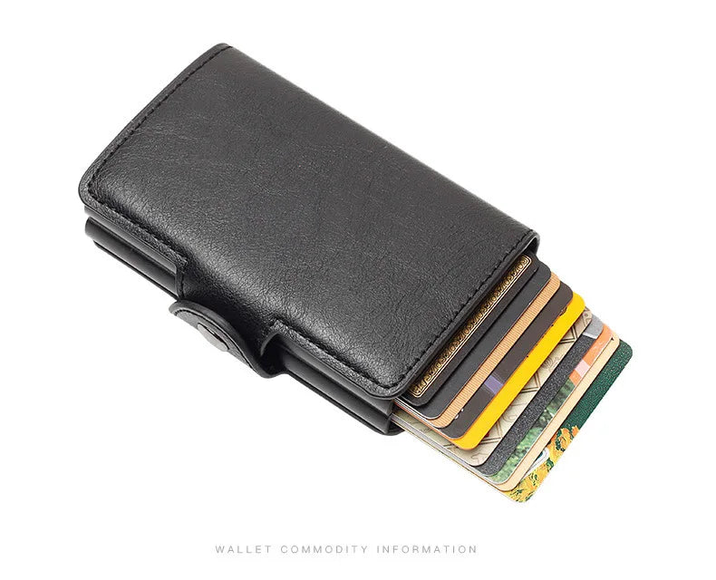 Carbon Fiber Credit Card Holder Mens Double Anti Rfid Bank Cardholder Case Wallet Metal Business Bank Minimalist Wallet Gift