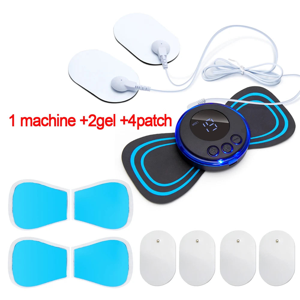 EMS Neck Massager Electric Muscle Stimulator Cervical Sticker Massage Patch Low Frequency Pulse Masajeador Pads Body Pain Relief