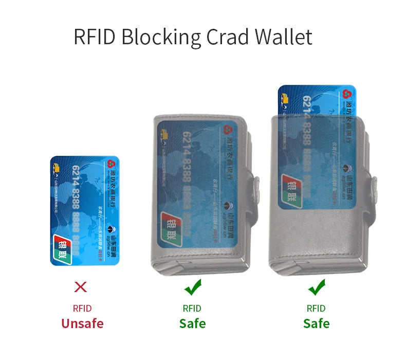 Carbon Fiber Credit Card Holder Mens Double Anti Rfid Bank Cardholder Case Wallet Metal Business Bank Minimalist Wallet Gift