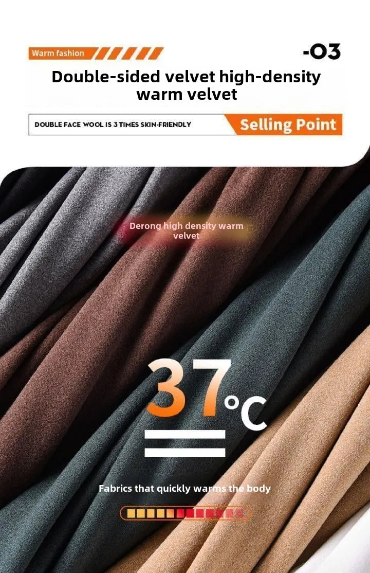 New 2024 Thicken Men's Mock Neck Thermal Tee Casual Tops Thick Thermal Inner SleepWear Fleece Long Sleeve T-Shirt Mens Clothing