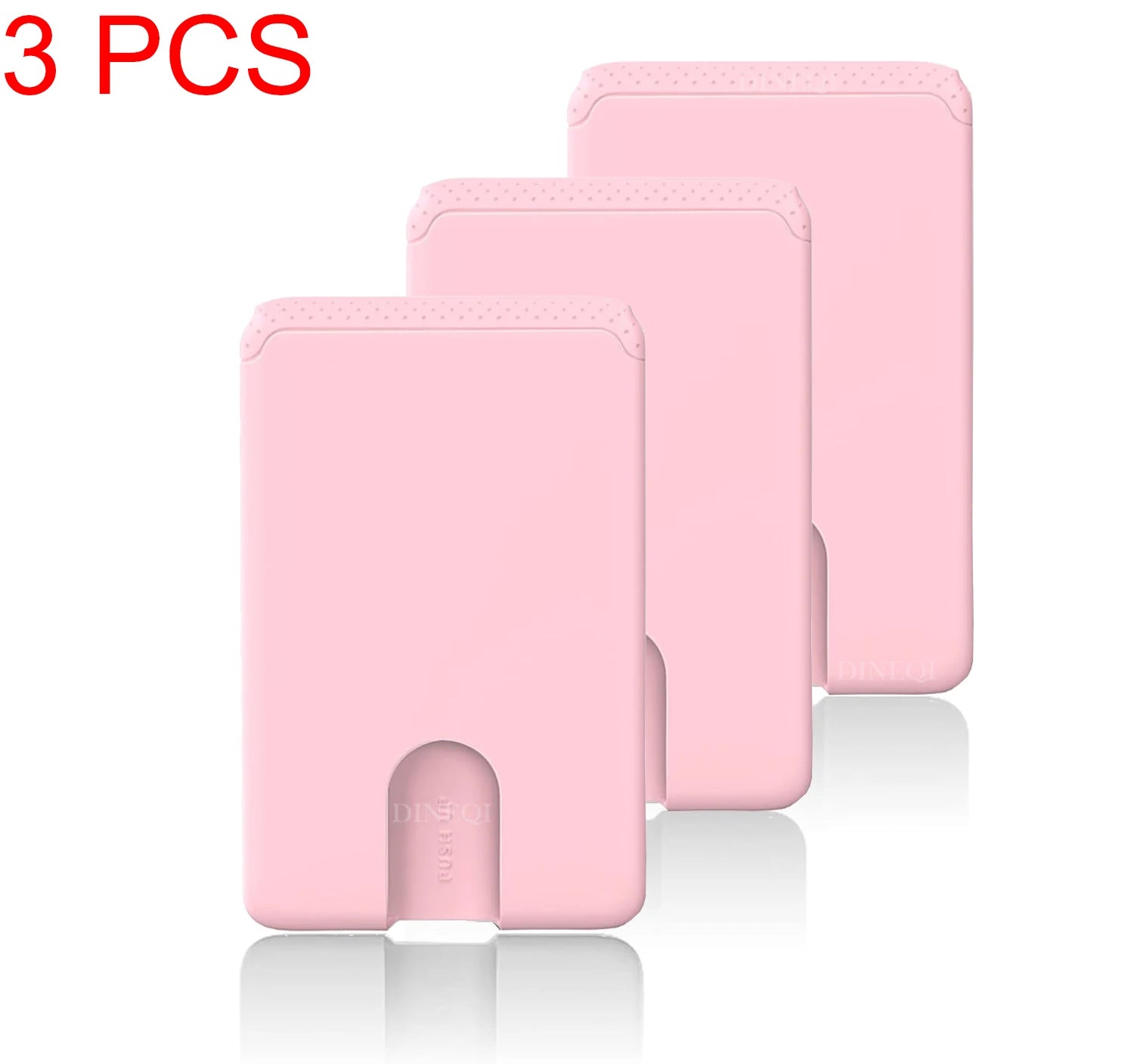 Mobile Phone Card Holder Stick on Anti Falling Credit Cardholder Easy Push 3M Adhesive Soft Silicone Phone Wallet Compatible