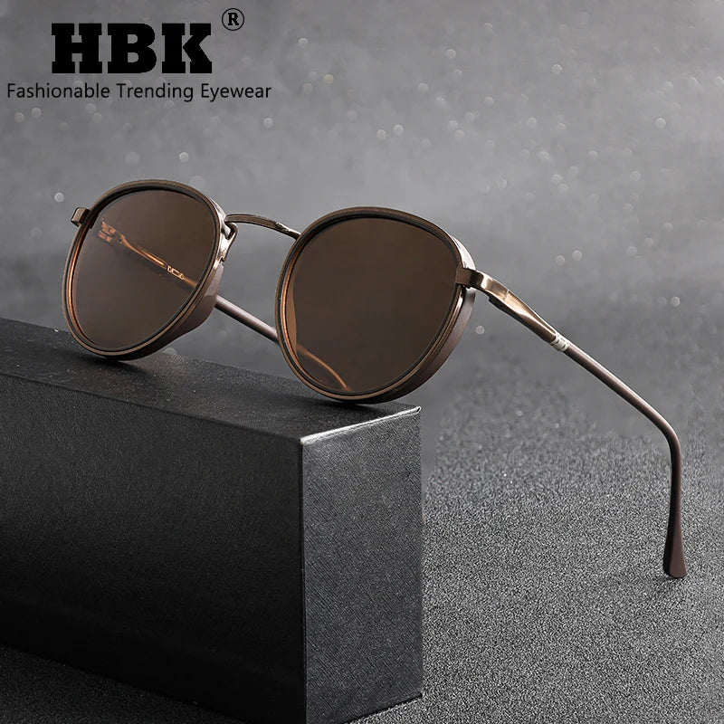 HBK Trendy and Avant-Garde Men's Polarized Sunglasses Personalized Design Fashionable Unisex UV400 Sun Glasses Ideal for Gifts