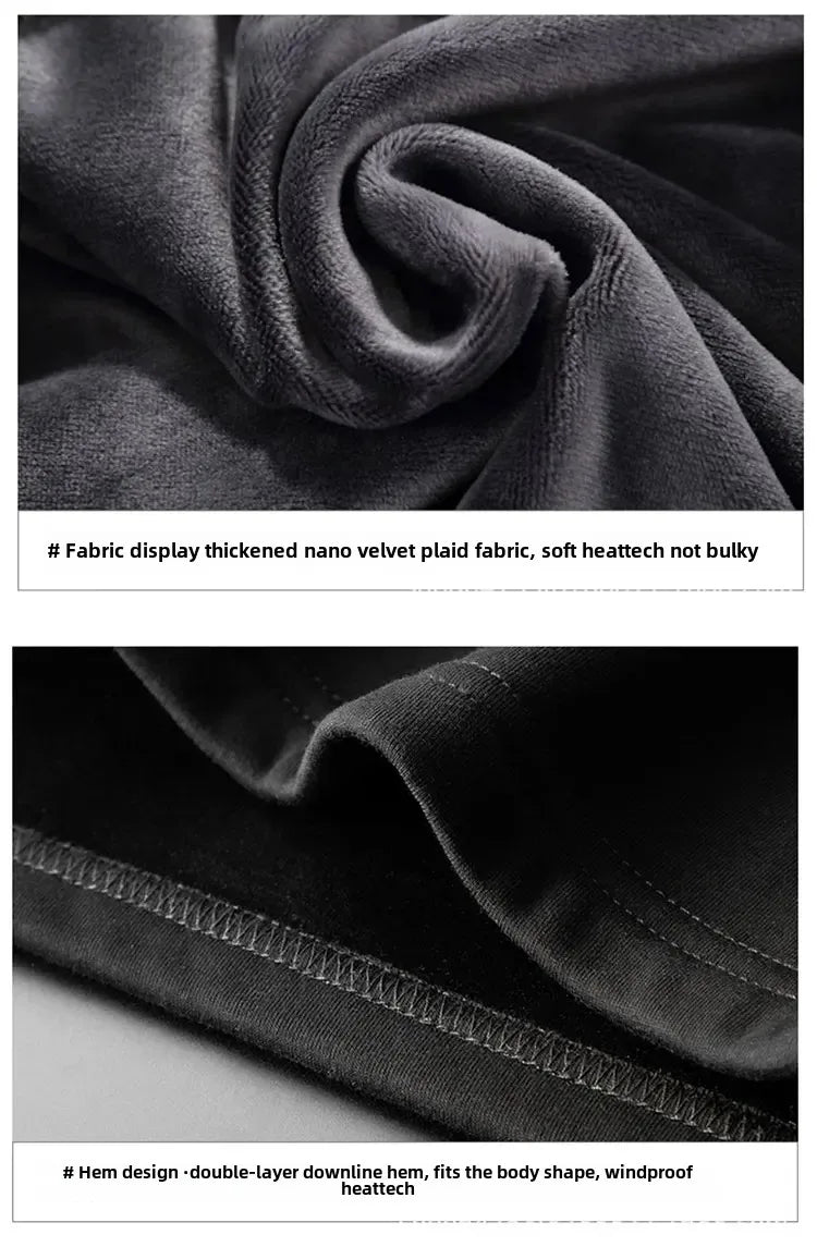 Men's Plush Thermal Long Sleeved T-Shirt Bottoming Shirt Round Neck Shirt Fashion Plus Velvet Padded T-shirt