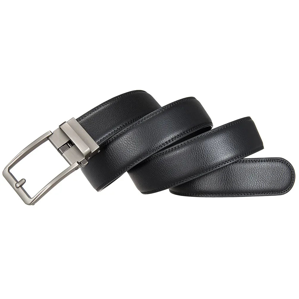 Plus Size 170 160 150 140 130cm Click Business Belts Men Automatic Buckle Genuine Leather Men's Jeans High Quality Waist Strap