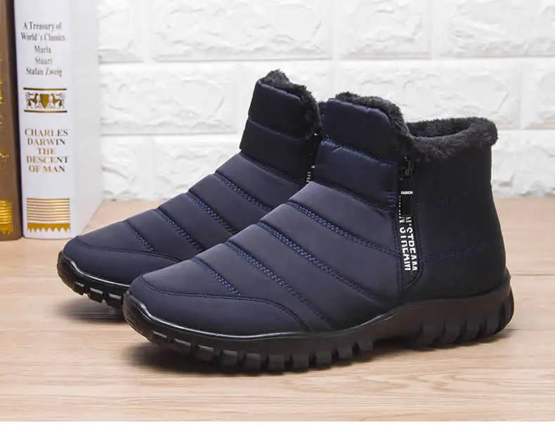 Winter shoes Men's sneakers Warm Cotton Zipper Snow Ankle Boots, Autumncasual shoes  Waterproof Snow Boots free shiping shoe