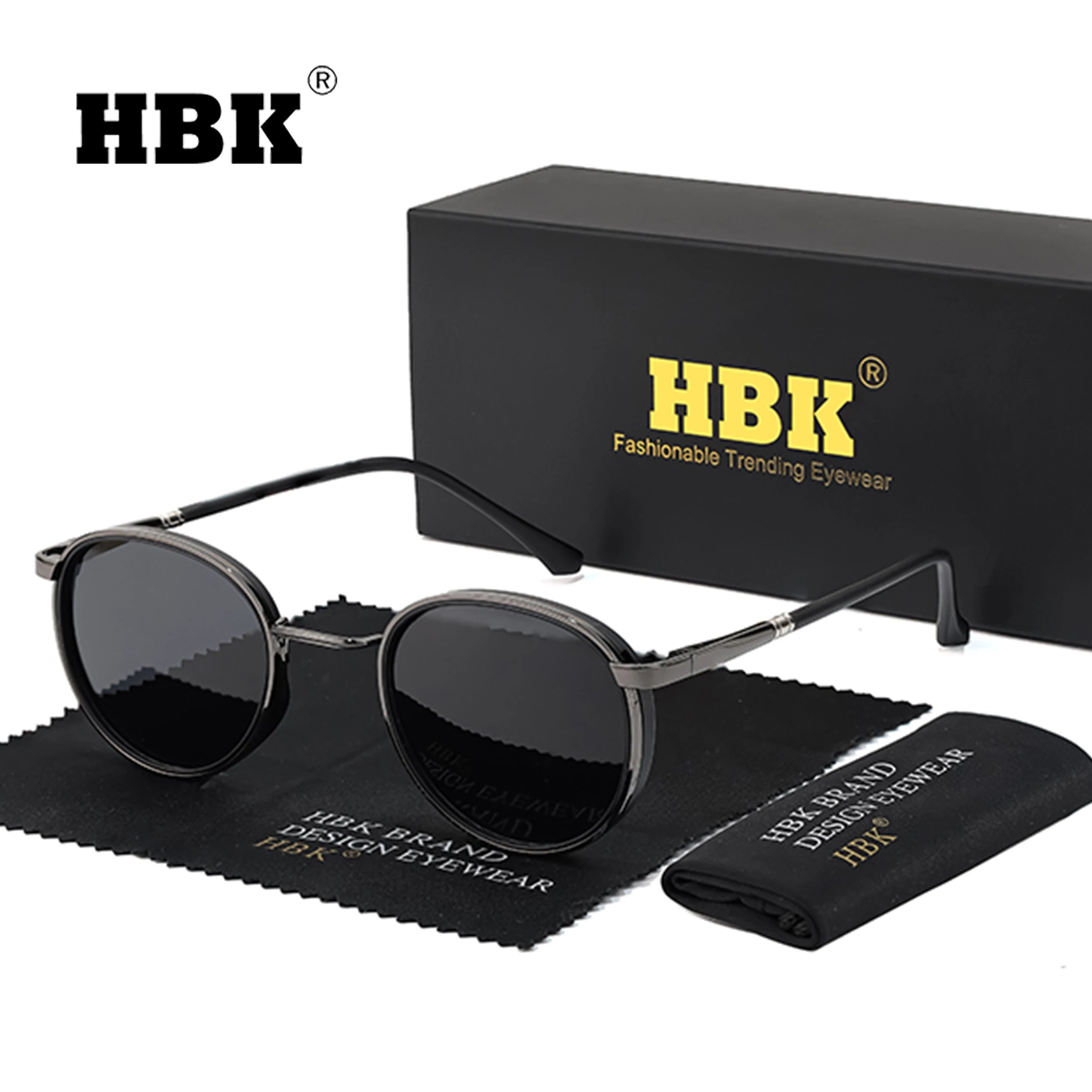HBK Trendy and Avant-Garde Men's Polarized Sunglasses Personalized Design Fashionable Unisex UV400 Sun Glasses Ideal for Gifts