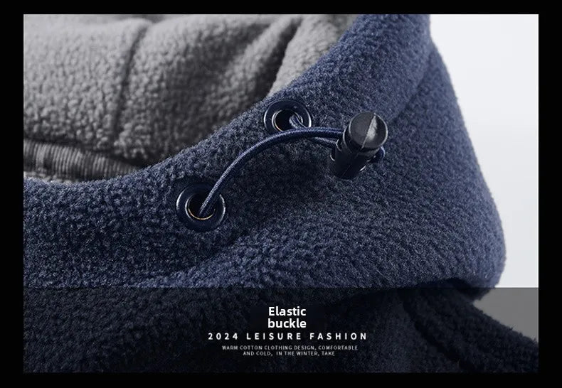 thick Fleece Padded Jacket Men's Autumn Winter Casual Anti-freezing Warm Hooded Coat Polar Cold Fleece Clothing Skiing Jackets