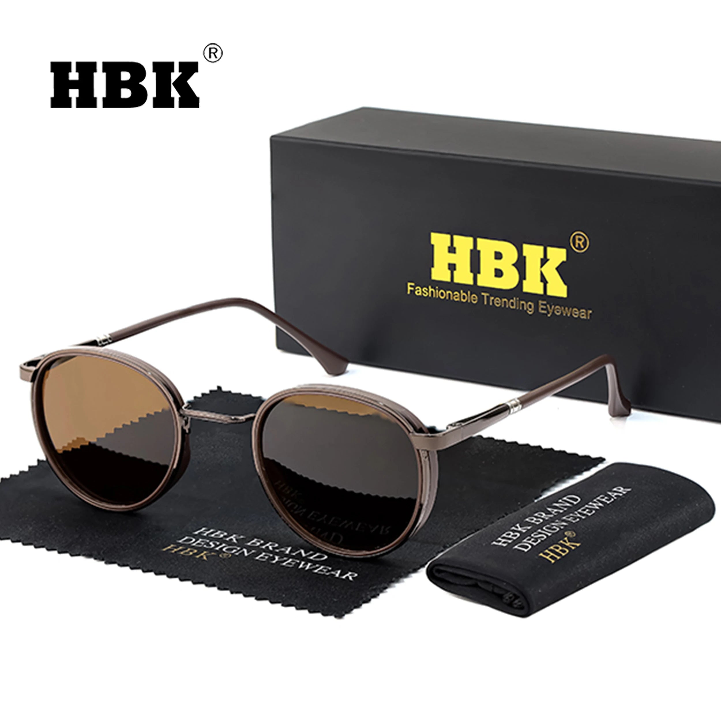 HBK Trendy and Avant-Garde Men's Polarized Sunglasses Personalized Design Fashionable Unisex UV400 Sun Glasses Ideal for Gifts
