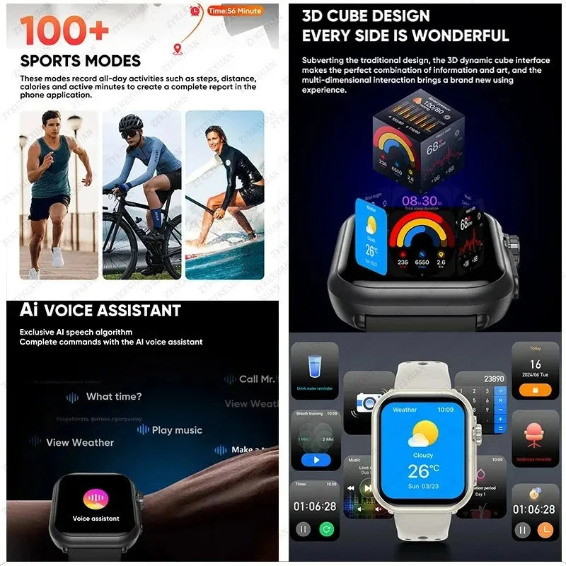 Xiaomi New Watch Ultra 2 SE Men 1000mAh Battery 3D dynamic HD AMOLED Display Call GPS IP68 Sport Smart bracelet For IOS Android