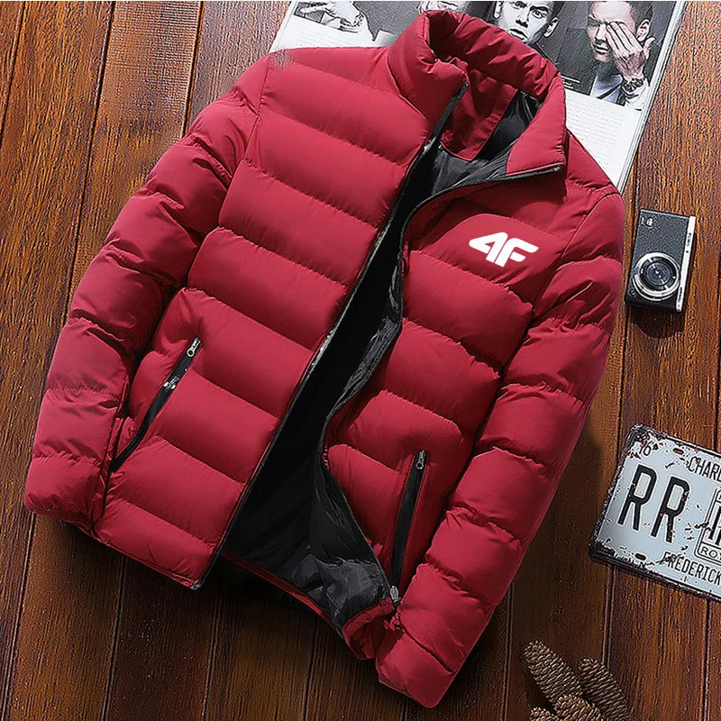 2024 hot selling thick men's new warm Parker jacket winter casual men's jacket stand collar men's windproof cotton down jacket