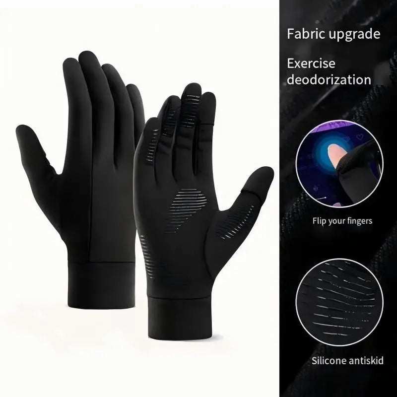 MuqiNush Winter Warming Gloves Men's And Women's Touch Screen Outdoor Lining Fingerless Design For Outdoor Sports Fitness Riding