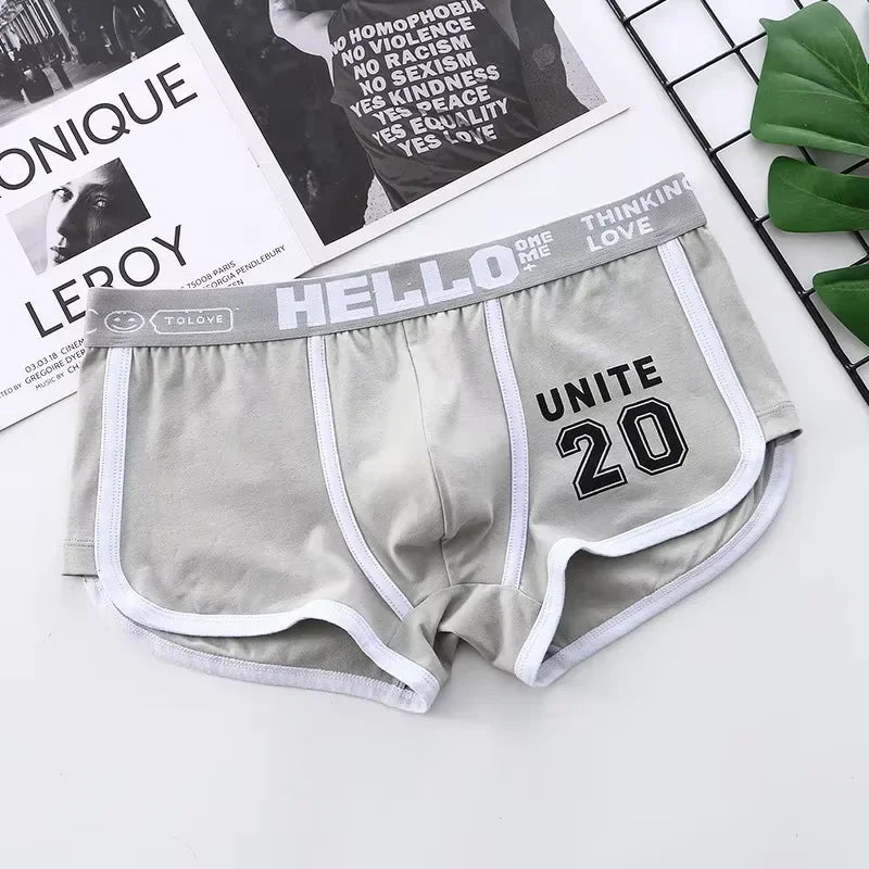 1/3pcs Men Underwear Sports Boxer Shorts Cotton Solid Color Sexy Panties Fashion Breathable  Comfortable Underpants man U Convex