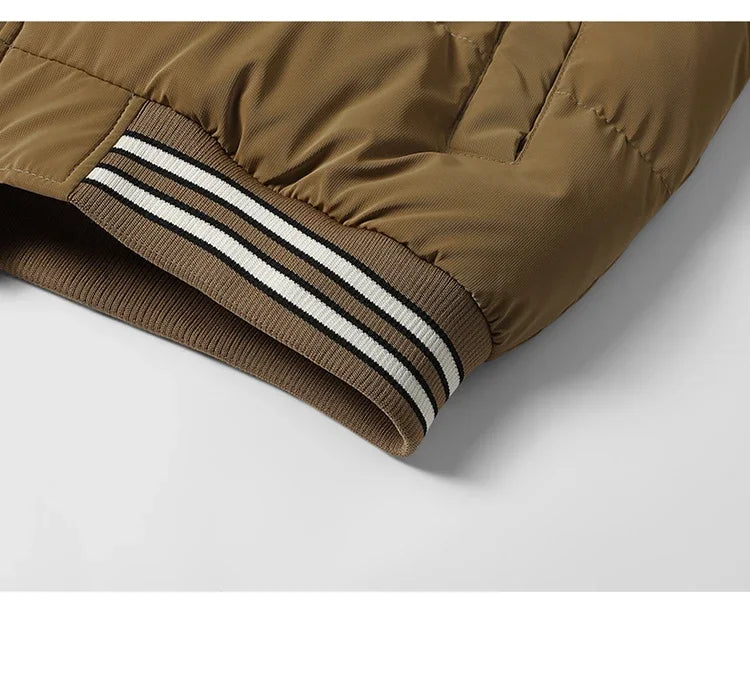 Winter Baseball Jacket 2024 New Embroidered Design Youth Coat Outdoor Fake 2-piece Men's Sports Hooded Cotton Jacket Plus Size