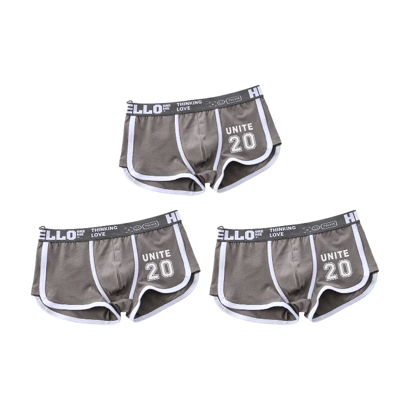 1/3pcs Men Underwear Sports Boxer Shorts Cotton Solid Color Sexy Panties Fashion Breathable  Comfortable Underpants man U Convex