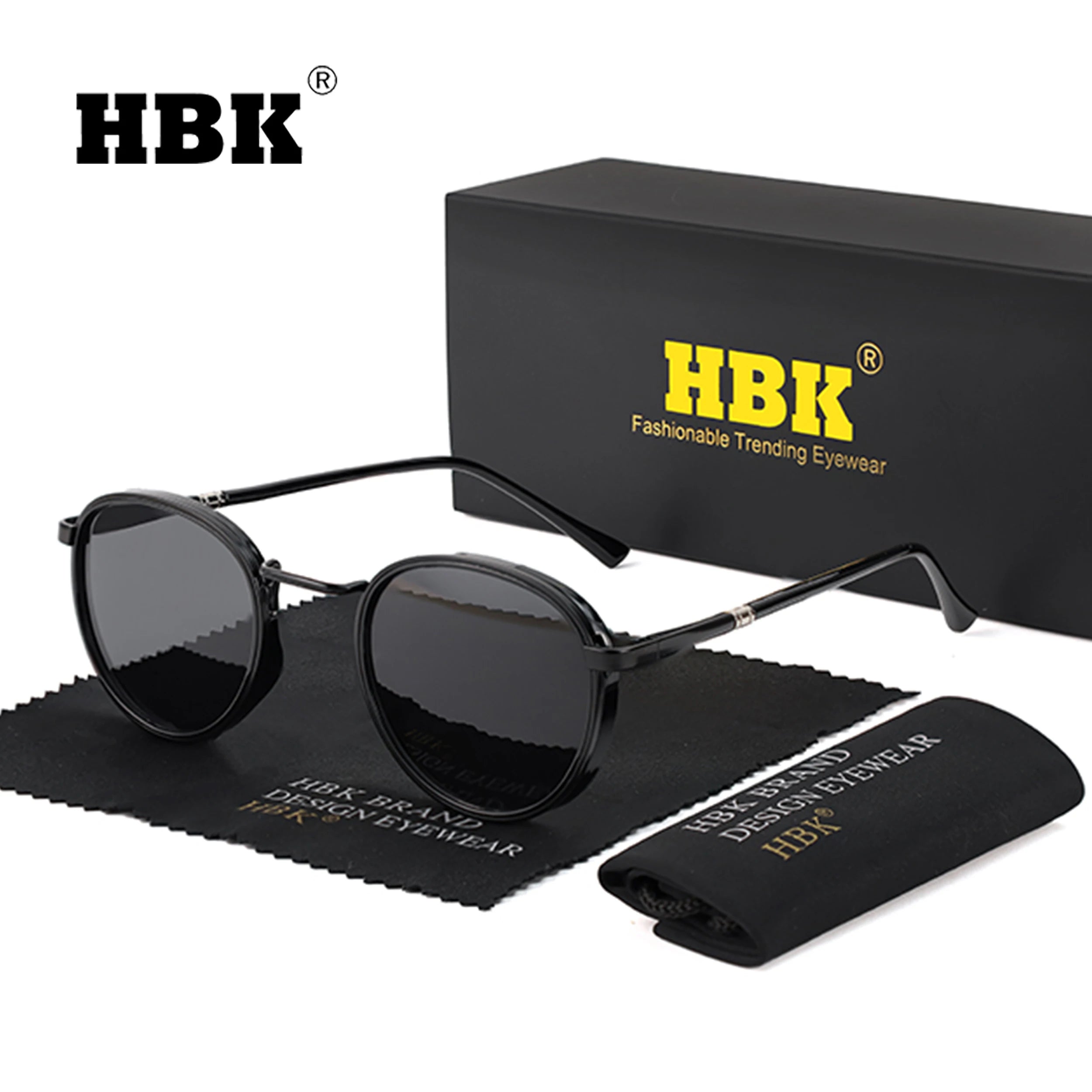 HBK Trendy and Avant-Garde Men's Polarized Sunglasses Personalized Design Fashionable Unisex UV400 Sun Glasses Ideal for Gifts