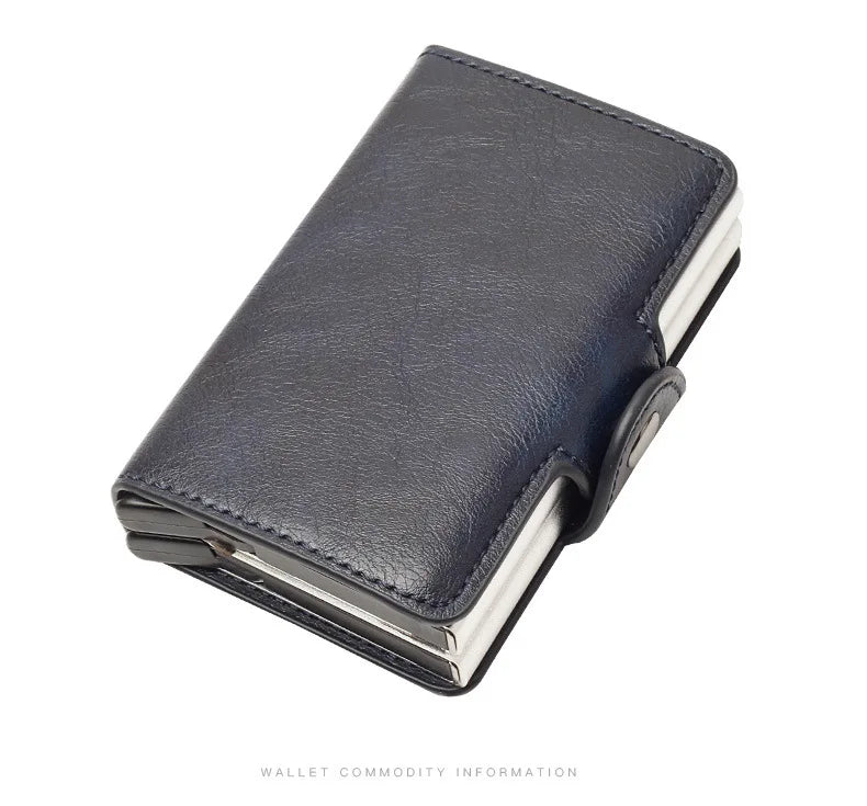 Carbon Fiber Credit Card Holder Mens Double Anti Rfid Bank Cardholder Case Wallet Metal Business Bank Minimalist Wallet Gift