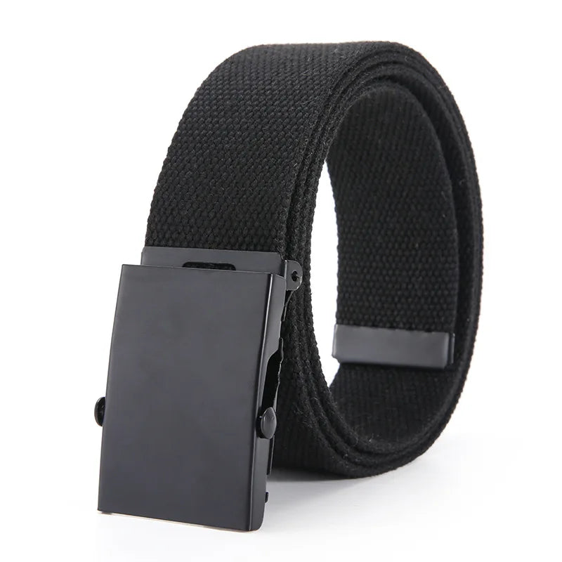 New Men Belt New Fashion Unisex Waist Belt Jeans Male Casual Luxury Canvas 3.8cm Webbing Waistband Ceinture Femme Men Belts