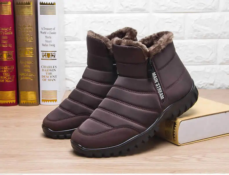 Winter shoes Men's sneakers Warm Cotton Zipper Snow Ankle Boots, Autumncasual shoes  Waterproof Snow Boots free shiping shoe