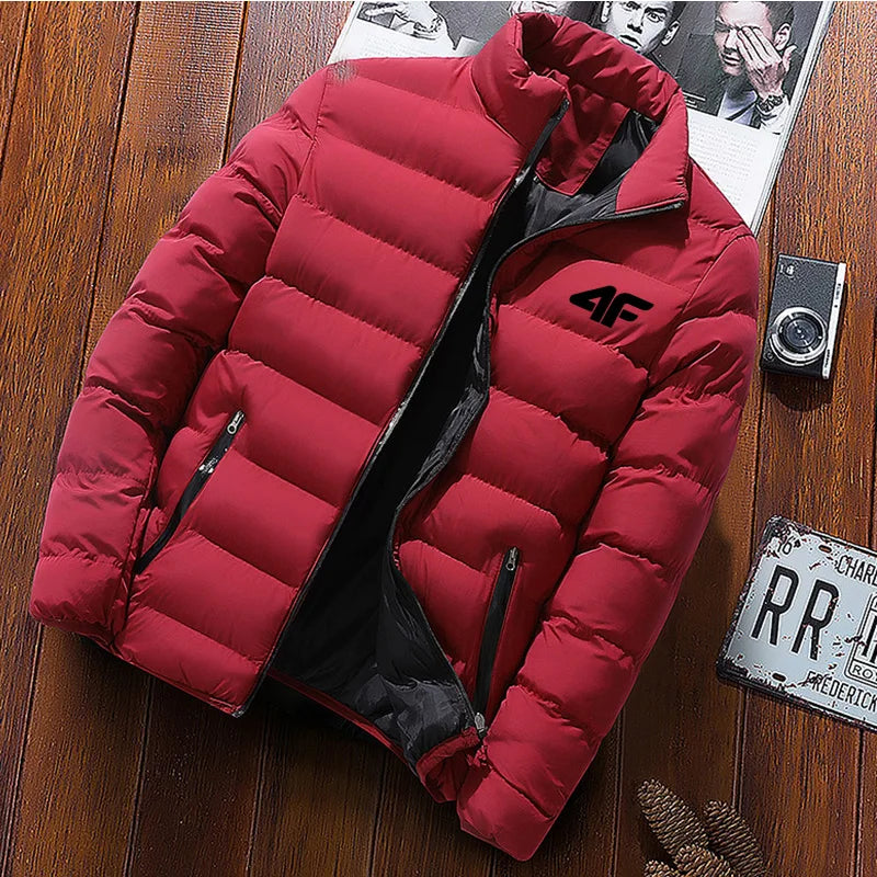 2024 hot selling thick men's new warm Parker jacket winter casual men's jacket stand collar men's windproof cotton down jacket