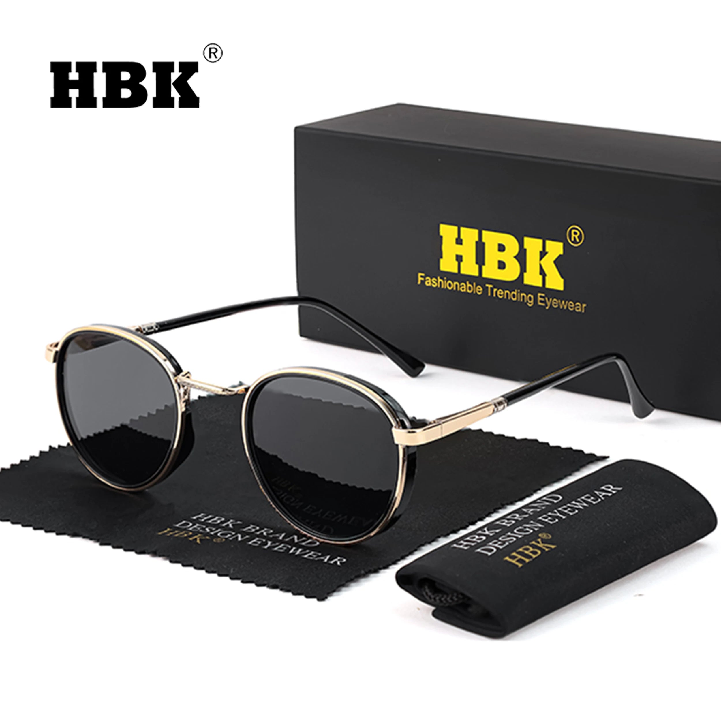 HBK Trendy and Avant-Garde Men's Polarized Sunglasses Personalized Design Fashionable Unisex UV400 Sun Glasses Ideal for Gifts