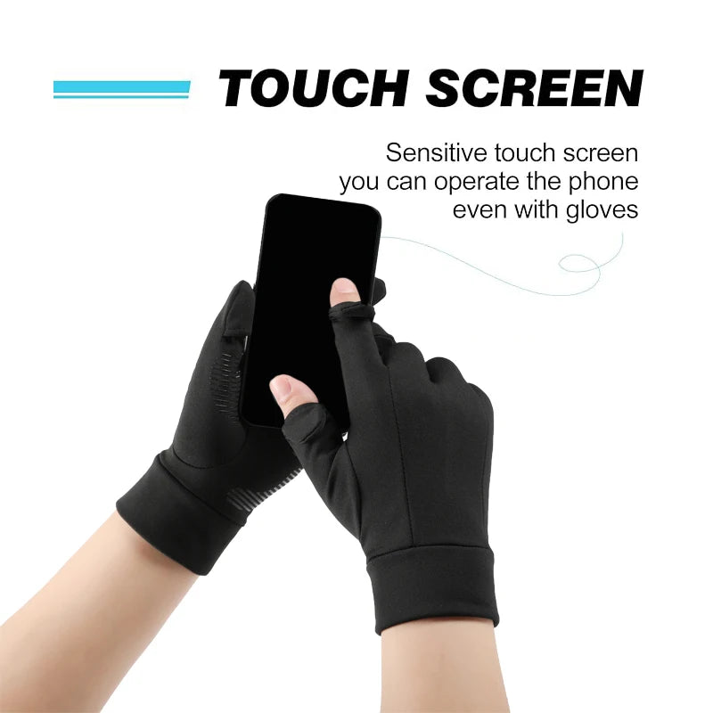 MuqiNush Winter Warming Gloves Men's And Women's Touch Screen Outdoor Lining Fingerless Design For Outdoor Sports Fitness Riding
