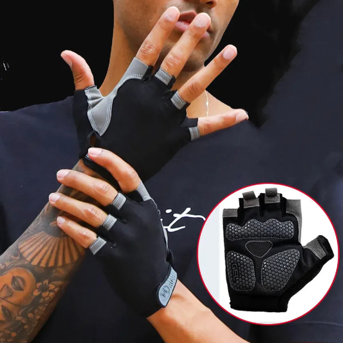 Weightlifti Gym Gloves Fitness Training Fingerless Women Men Bodybuilding Exercise Sports Gloves Cycling Anti Slip Breathable